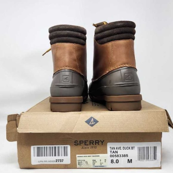 Men\'s 8 Sperry Avenue duck boot in Tan / Brown winter rain boots main image 15